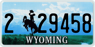 WY license plate 229458