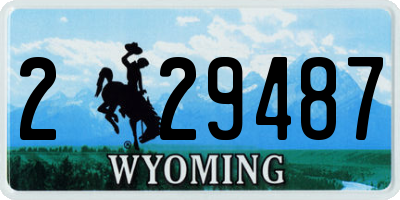 WY license plate 229487