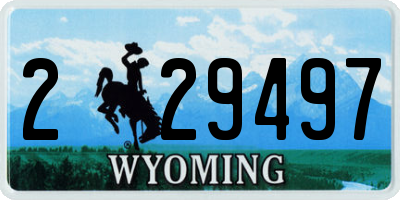 WY license plate 229497