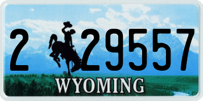 WY license plate 229557