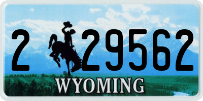WY license plate 229562