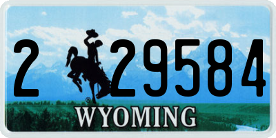 WY license plate 229584