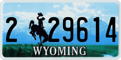 WY license plate 229614