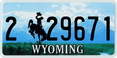 WY license plate 229671