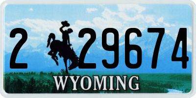 WY license plate 229674
