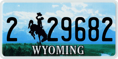 WY license plate 229682