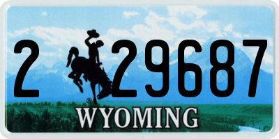WY license plate 229687