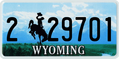 WY license plate 229701