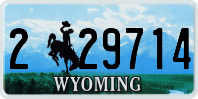 WY license plate 229714