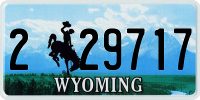 WY license plate 229717