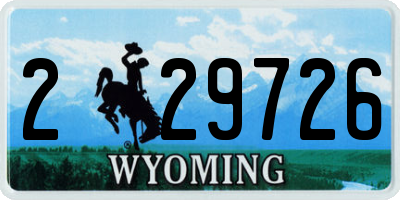 WY license plate 229726