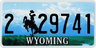 WY license plate 229741