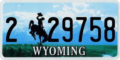 WY license plate 229758