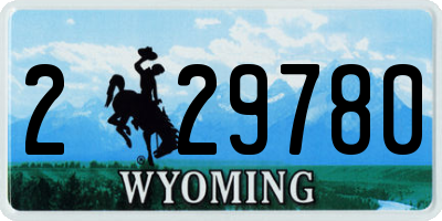WY license plate 229780