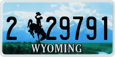 WY license plate 229791