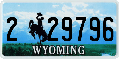 WY license plate 229796