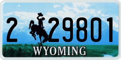 WY license plate 229801