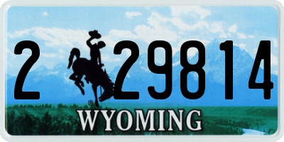 WY license plate 229814