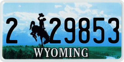 WY license plate 229853