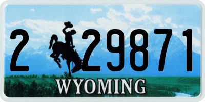 WY license plate 229871
