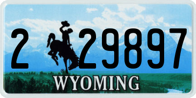 WY license plate 229897