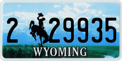 WY license plate 229935