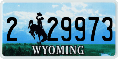 WY license plate 229973