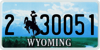 WY license plate 230051