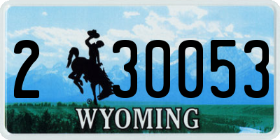 WY license plate 230053