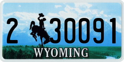 WY license plate 230091