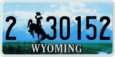 WY license plate 230152