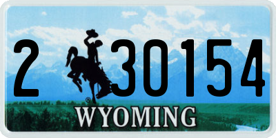 WY license plate 230154