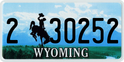 WY license plate 230252