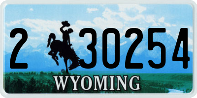 WY license plate 230254