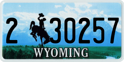 WY license plate 230257