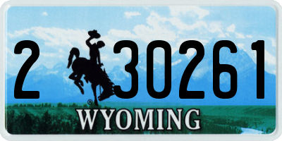 WY license plate 230261