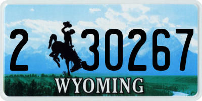 WY license plate 230267
