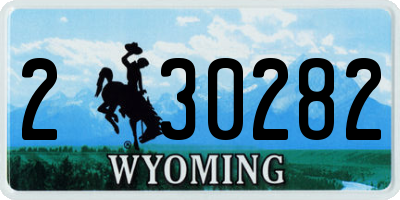 WY license plate 230282