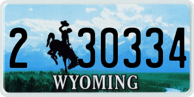 WY license plate 230334