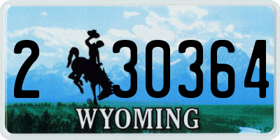 WY license plate 230364