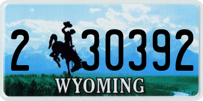 WY license plate 230392
