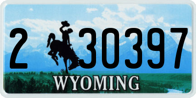 WY license plate 230397