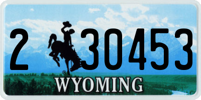 WY license plate 230453