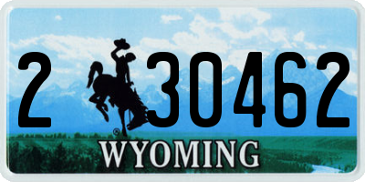 WY license plate 230462