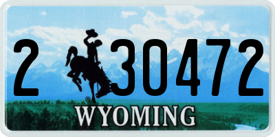 WY license plate 230472