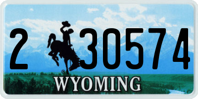 WY license plate 230574