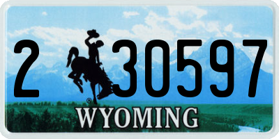 WY license plate 230597