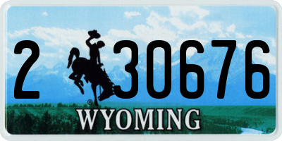 WY license plate 230676
