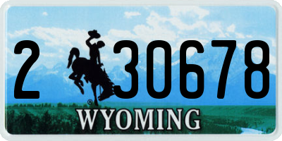 WY license plate 230678