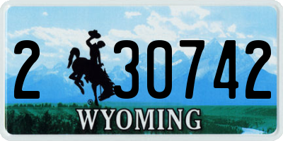 WY license plate 230742